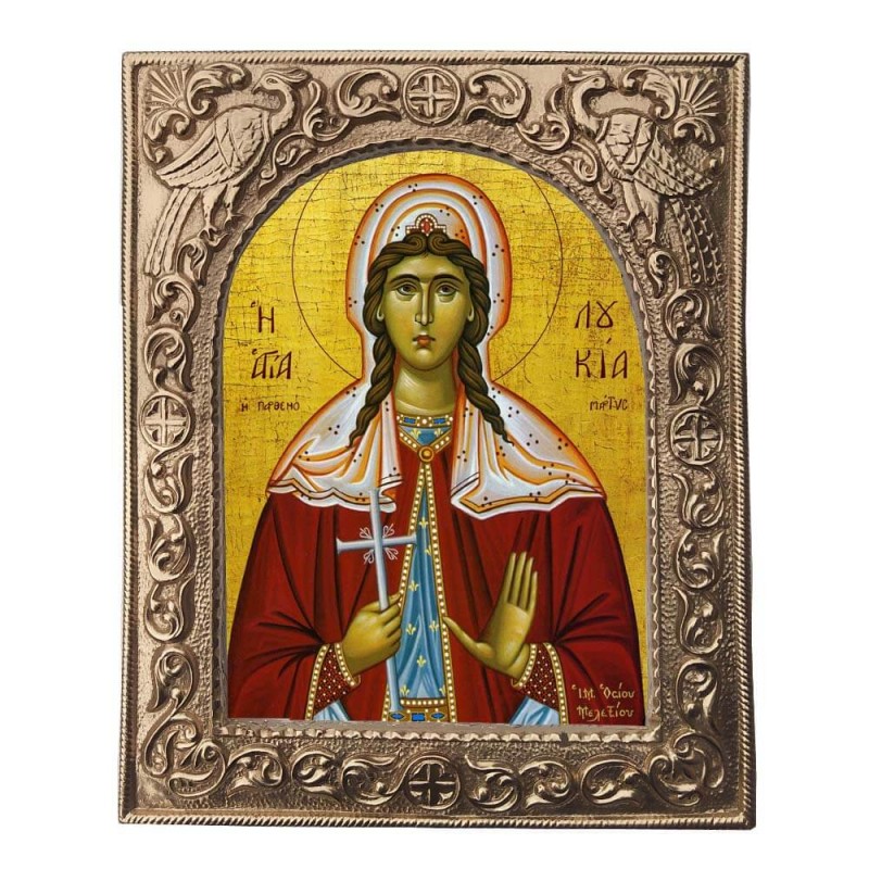 ΑΓΙΑ ΛΟΥΚΙΑ - Εκκλησιαστική Κορνίζα «Παγώνια»