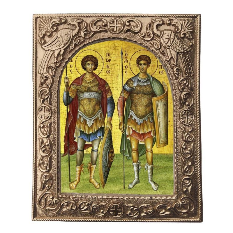 ΑΓΙΟΙ ΓΕΩΡΓΙΟΣ & ΔΗΜΗΤΡΙΟΣ - Εκκλησιαστική Κορνίζα «Παγώνια»