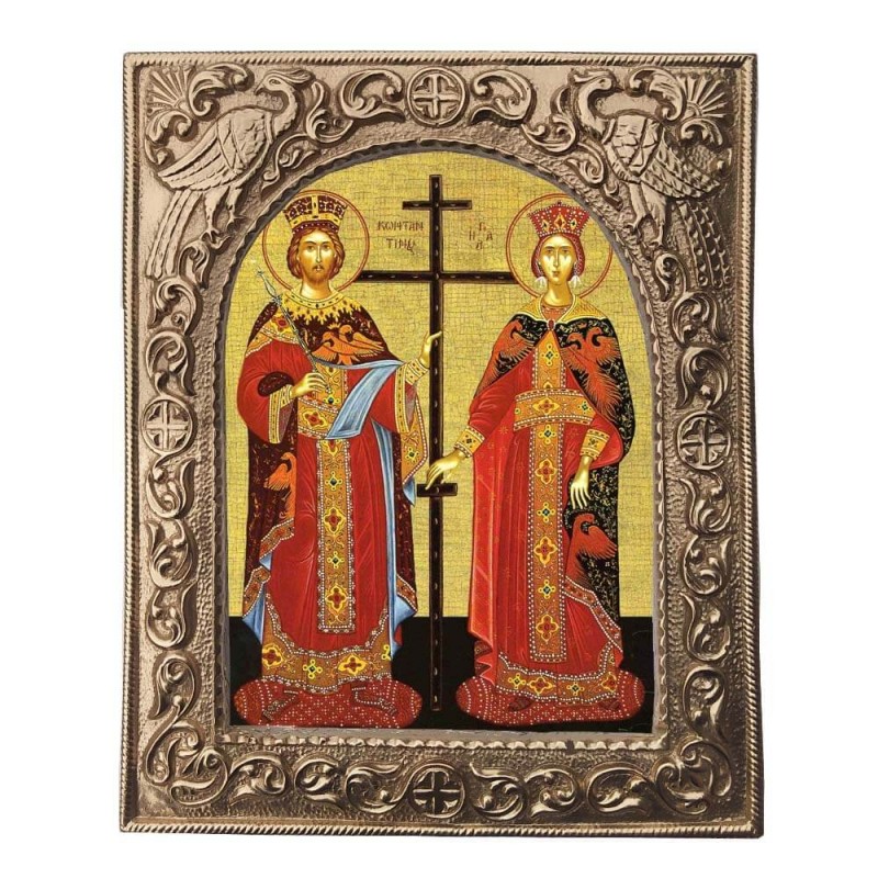 ΑΓΙΟΙ ΚΩΝΣΤΑΝΤΙΝΟΣ & ΕΛΕΝΗ - Εκκλησιαστική Κορνίζα «Παγώνια»