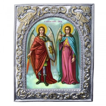 ΑΓΙΟΙ ΤΑΞΙΑΡΧΕΣ - Εκκλησιαστική Κορνίζα «Παγώνια»