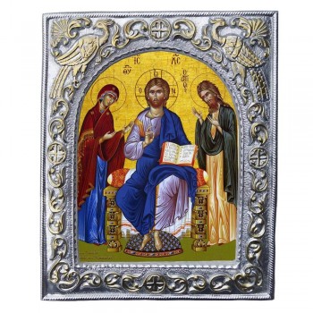 ΧΡΙΣΤΟΣ-ΘΕΟΤΟΚΟΣ-ΙΩΑΝΝΗΣ ΠΡΟΔΡΟΜΟΣ- Εκκλησιαστική Κορνίζα «Παγώνια»