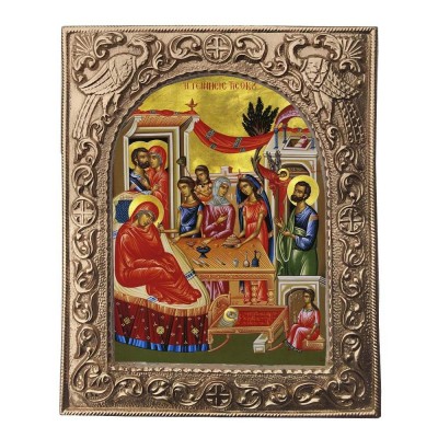 ΓΕΝΝΗΣΗ ΘΕΟΤΟΚΟΥ - Εκκλησιαστική Κορνίζα «Παγώνια»