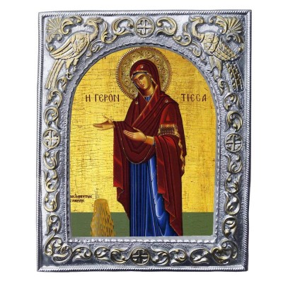 ΠΑΝΑΓΙΑ ΓΕΡΟΝΤΙΣΣΑ - Εκκλησιαστική Κορνίζα «Παγώνια»