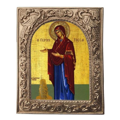 ΠΑΝΑΓΙΑ ΓΕΡΟΝΤΙΣΣΑ - Εκκλησιαστική Κορνίζα «Παγώνια»