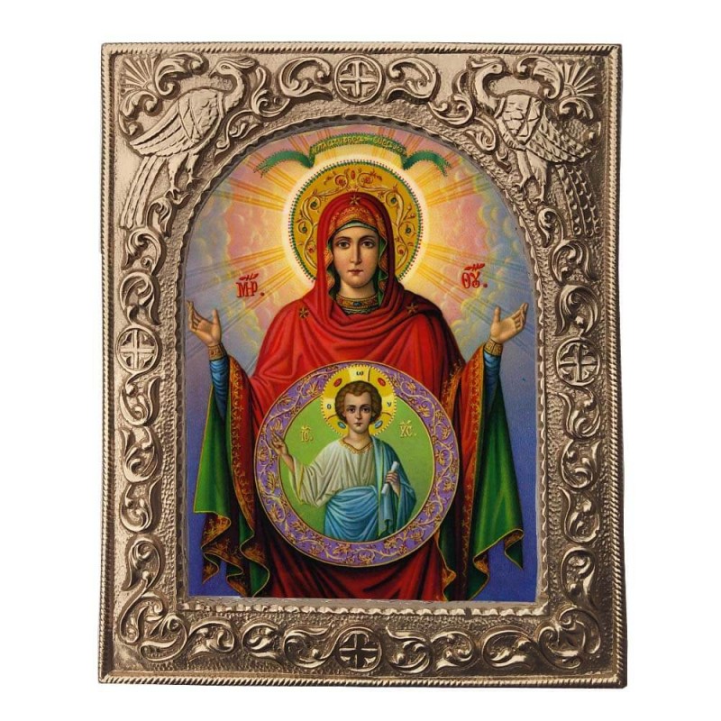 ΠΑΝΑΓΙΑ ΚΥΟΦΟΡΟΥΣΑ - Εκκλησιαστική Κορνίζα «Παγώνια»