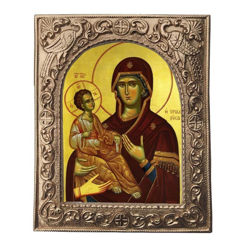 ΠΑΝΑΓΙΑ ΤΡΙΧΕΡΟΥΣΑ - Εκκλησιαστική Κορνίζα «Παγώνια»