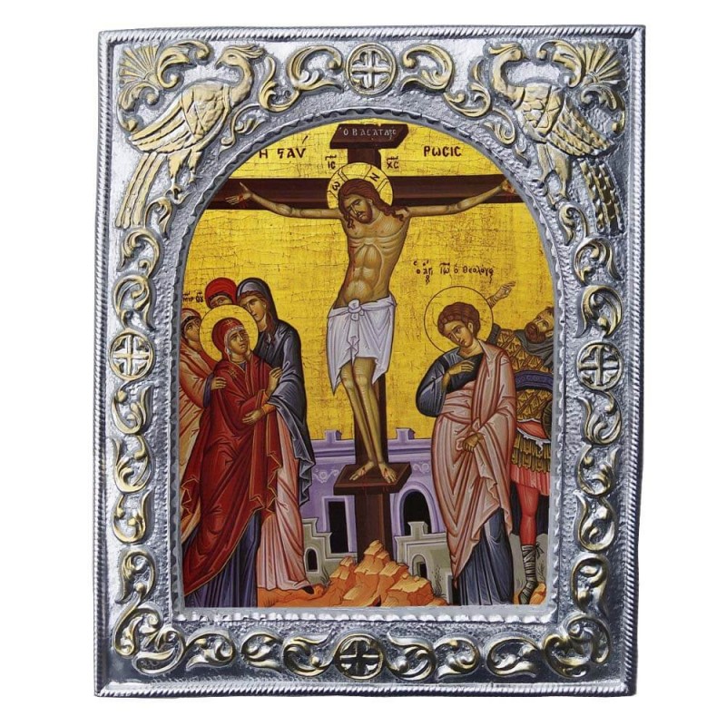 ΣΤΑΥΡΩΣΗ ΧΡΙΣΤΟΥ - Εκκλησιαστική Κορνίζα «Παγώνια»