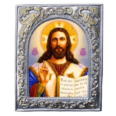 ΙΗΣΟΥΣ ΧΡΙΣΤΟΣ- Εκκλησιαστική Κορνίζα «Παγώνια»