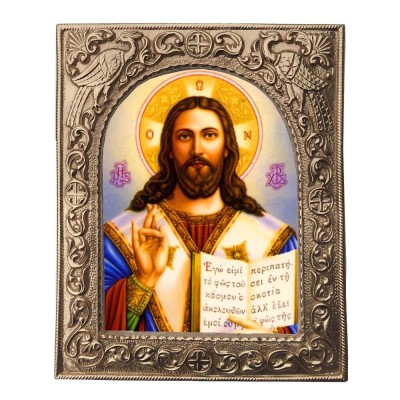 ΙΗΣΟΥΣ ΧΡΙΣΤΟΣ- Εκκλησιαστική Κορνίζα «Παγώνια»