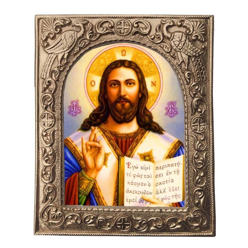 ΙΗΣΟΥΣ ΧΡΙΣΤΟΣ- Εκκλησιαστική Κορνίζα «Παγώνια»