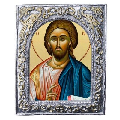 ΙΗΣΟΥΣ ΧΡΙΣΤΟΣ- Εκκλησιαστική Κορνίζα «Παγώνια»