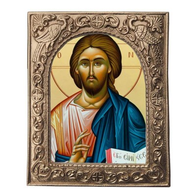 ΙΗΣΟΥΣ ΧΡΙΣΤΟΣ- Εκκλησιαστική Κορνίζα «Παγώνια»