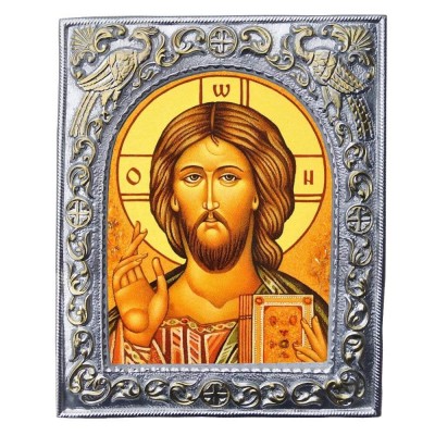 ΙΗΣΟΥΣ ΧΡΙΣΤΟΣ - Εκκλησιαστική Κορνίζα «Παγώνια»