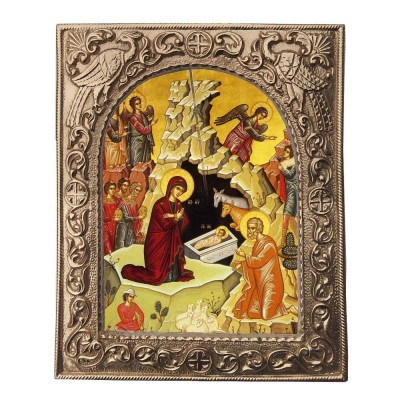 ΓΕΝΝΗΣΗ ΧΡΙΣΤΟΥ - Εκκλησιαστική Κορνίζα «Παγώνια»