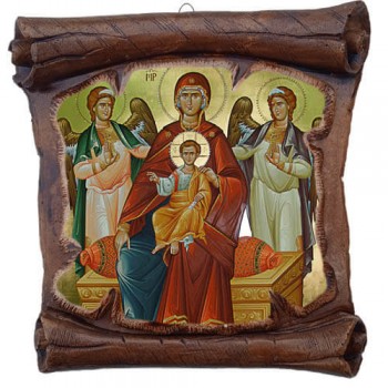 ΠΑΝΑΓΙΑ ΦΑΝΕΡΩΜΕΝΗ - Εικόνα Πάπυρος με Πλακίδιο 18cm