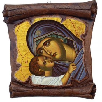 ΠΑΝΑΓΙΑ ΘΕΟΤΟΚΟΣ - Εικόνα Πάπυρος με Πλακίδιο 18cm