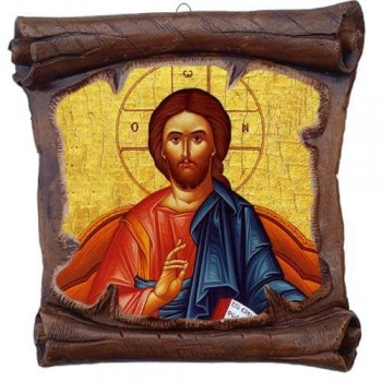 ΙΗΣΟΥΣ ΧΡΙΣΤΟΣ - Εικόνα Πάπυρος με Πλακίδιο 18cm