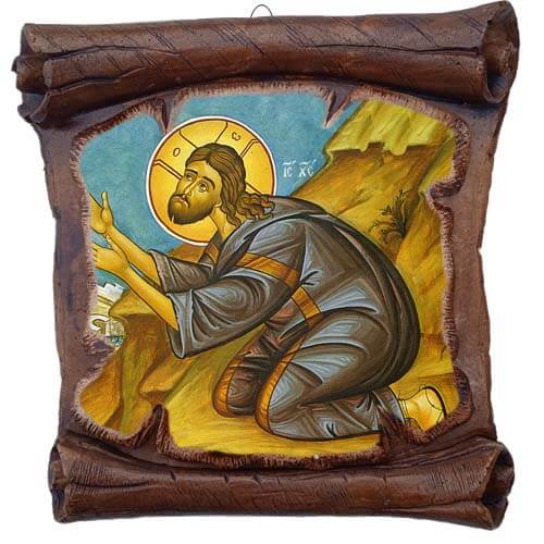 ΙΗΣΟΥΣ  ΧΡΙΣΤΟΣ - Εικόνα Πάπυρος με Πλακίδιο 18cm
