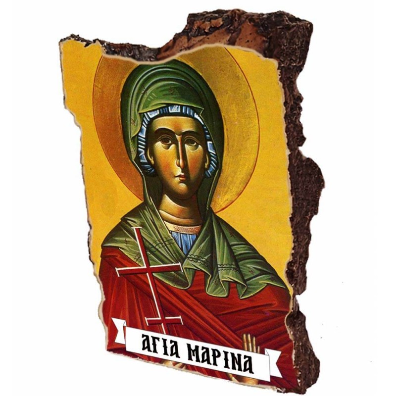 ΑΓΙΑ ΜΑΡΙΝΑ   - Εικόνα σε Πέτρα (Μικρή 12cm)