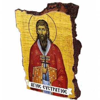 ΑΓΙΟΣ ΕΥΣΤΡΑΤΙΟΣ - Εικόνα σε Πέτρα (Μικρή 12cm)
