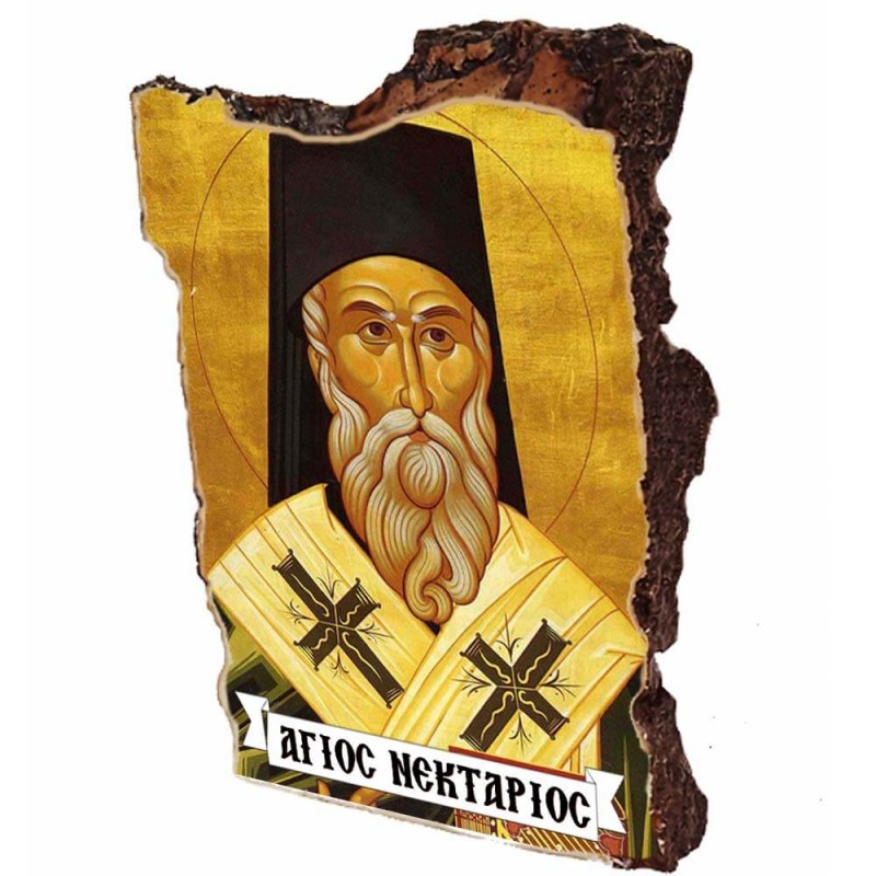 ΑΓΙΟΣ ΝΕΚΤΑΡΙΟΣ - Εικόνα σε Πέτρα (Μικρή 12cm)