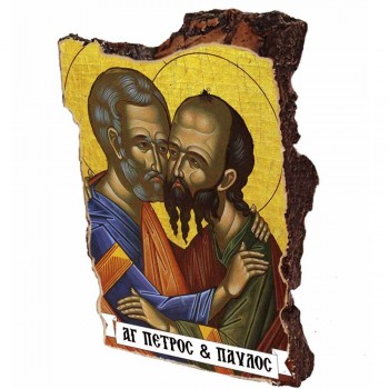 ΑΓΙΟΙ ΠΕΤΡΟΣ &  ΠΑΥΛΟΣ - Εικόνα σε Πέτρα (Μικρή 12cm)