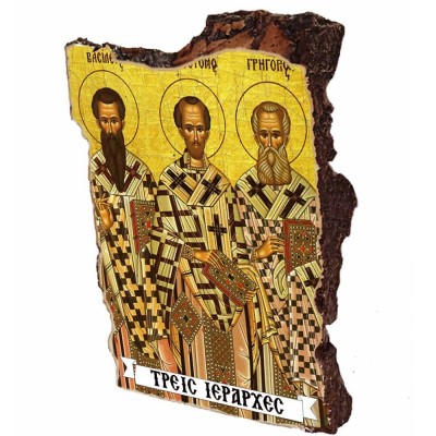 ΤΡΕΙΣ ΙΕΡΑΡΧΕΣ - Εικόνα σε Πέτρα (Μικρή 12cm)