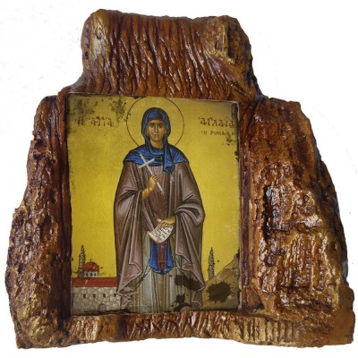 ΑΓΙΑ ΑΓΛΑΪΑ – Εικόνα σε Πέτρα (Μεσαία 13cm)