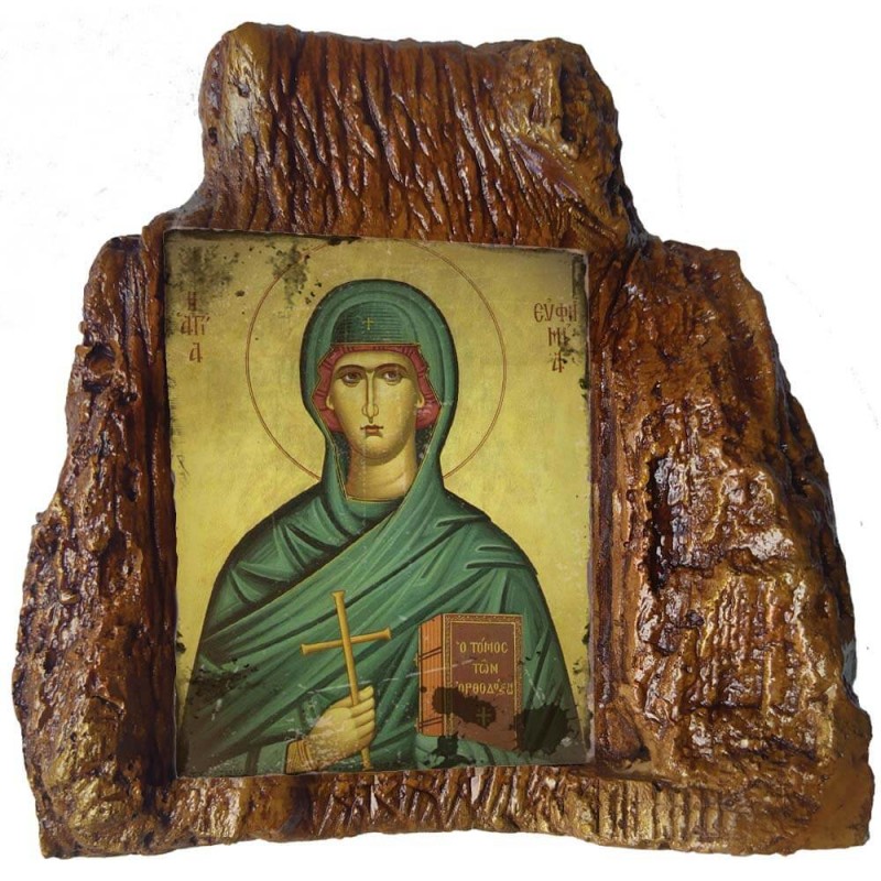 ΑΓΙΑ ΕΥΘΥΜΙΑ – Εικόνα σε Πέτρα (Μεσαία 13cm)