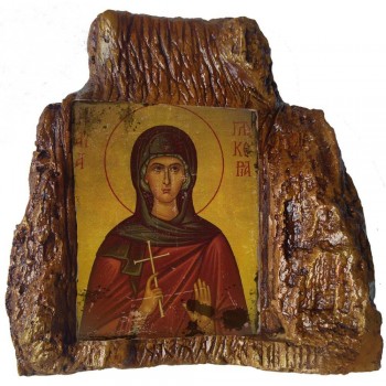 ΑΓΙΑ ΓΛΥΚΕΡΙΑ – Εικόνα σε Πέτρα (Μεσαία 13cm)