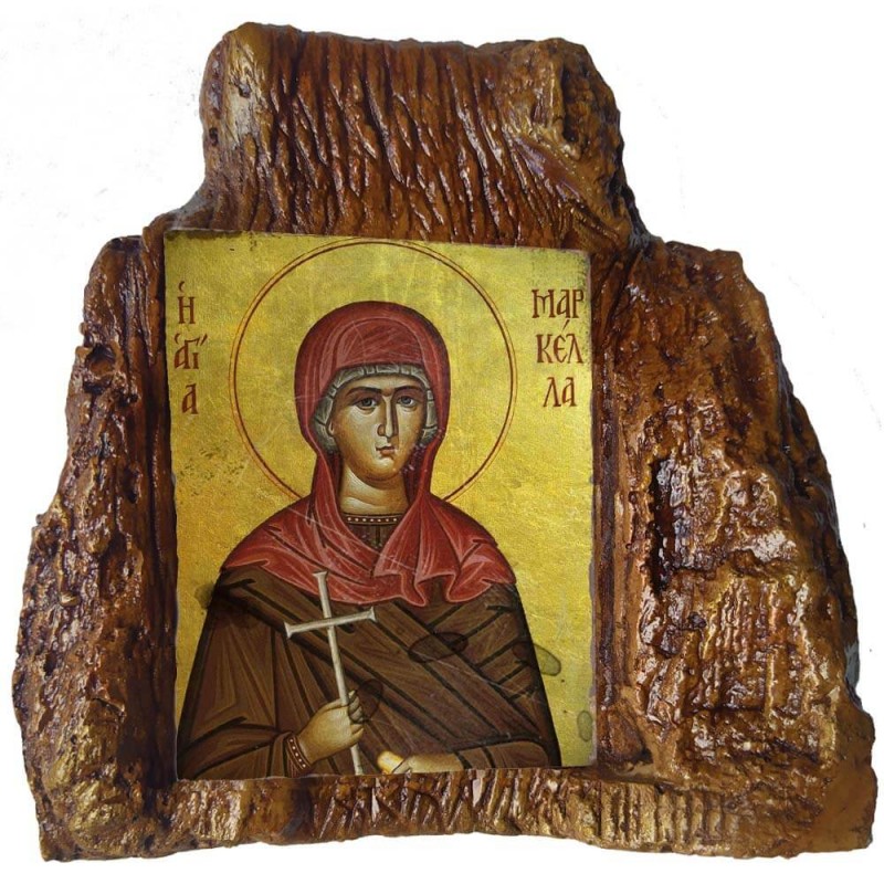 ΑΓΙΑ ΜΑΡΚΕΛΛΑ – Εικόνα σε Πέτρα (Μεσαία 13cm)