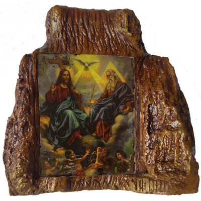 ΑΓΙΑ ΤΡΙΑΔΑ – Εικόνα σε Πέτρα (Μεσαία 13cm)