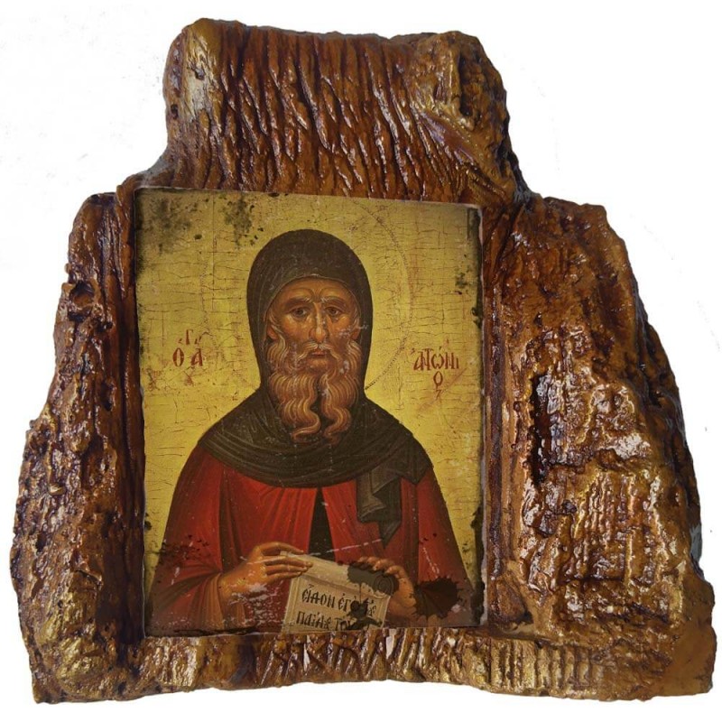 ΑΓΙΟΣ ΑΝΤΩΝΙΟΣ – Εικόνα σε Πέτρα (Μεσαία 13cm)