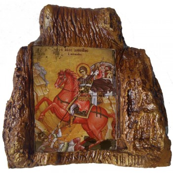 ΑΓΙΟΣ ΔΗΜΗΤΡΙΟΣ– Εικόνα σε Πέτρα (Μεσαία 13cm)