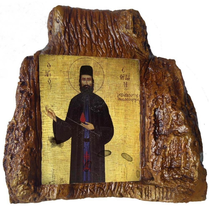ΑΓΙΟΣ ΕΦΡΑΙΜ – Εικόνα σε Πέτρα (Μεσαία 13cm)