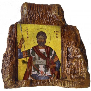 ΑΓΙΟΣ ΕΥΣΤΑΘΙΟΣ – Εικόνα σε Πέτρα (Μεσαία 13cm)