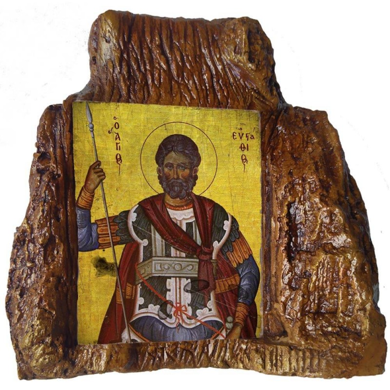 ΑΓΙΟΣ ΕΥΣΤΑΘΙΟΣ – Εικόνα σε Πέτρα (Μεσαία 13cm)