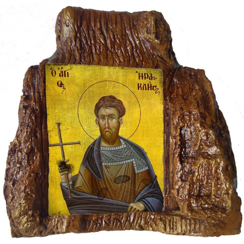 ΑΓΙΟΣ ΗΡΑΚΛΗΣ – Εικόνα σε Πέτρα (Μεσαία 13cm)
