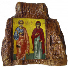 ΑΓΙΟΙ ΙΩΑΚΕΙΜ & ΑΝΝΑ – Εικόνα σε Πέτρα (Μεσαία 13cm)