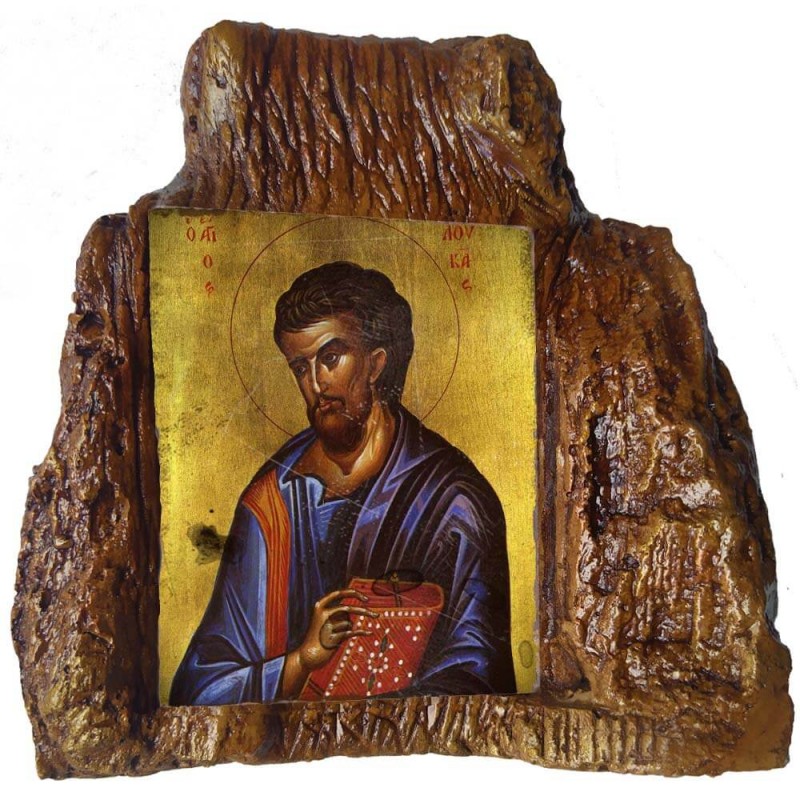 ΑΓΙΟΣ ΛΟΥΚΑΣ – Εικόνα σε Πέτρα (Μεσαία 13cm)