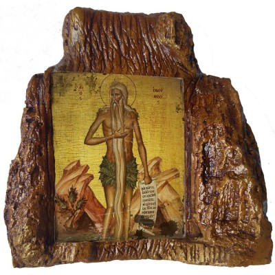 ΑΓΙΟΣ ΟΝΟΥΦΡΙΟΣ – Εικόνα σε Πέτρα (Μεσαία 13cm)