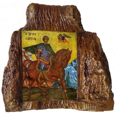 ΑΓΙΟΣ ΣΕΡΓΙΟΣ – Εικόνα σε Πέτρα (Μεσαία 13cm)