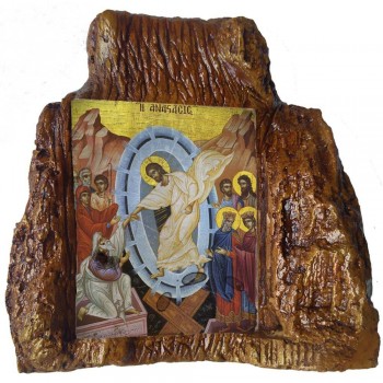 Η ΑΝΑΣΤΑΣΗ ΤΟΥ ΧΡΙΣΤΟΥ – Εικόνα σε Πέτρα (Μεσαία 13cm)