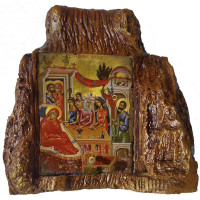 ΚΟΙΜΗΣΗ ΤΗΣ ΘΕΟΤΟΚΟΥ – Εικόνα σε Πέτρα (Μεσαία 13cm)