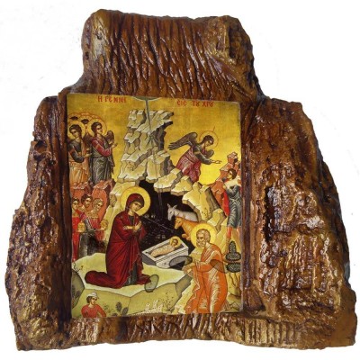 ΓΕΝΝΗΣΗ ΤΟΥ ΧΡΙΣΤΟΥ – Εικόνα σε Πέτρα (Μεσαία 13cm)