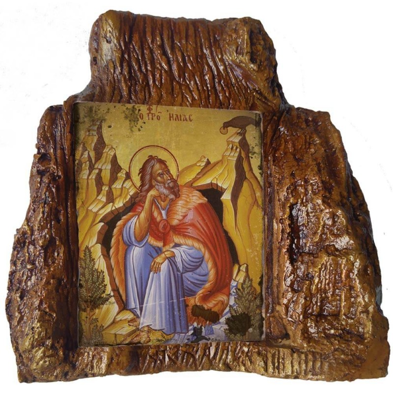 ΠΡΟΦΗΤΗΣ ΗΛΙΑΣ – Εικόνα σε Πέτρα (Μεσαία 13cm)