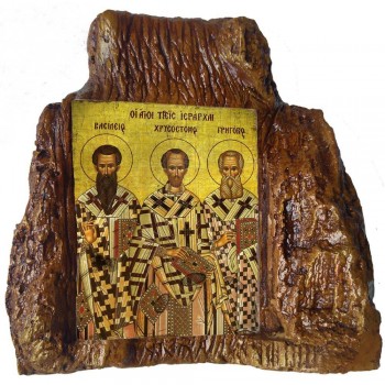 ΤΡΕΙΣ ΙΕΡΑΡΧΕΣ – Εικόνα σε Πέτρα (Μεσαία 13cm)