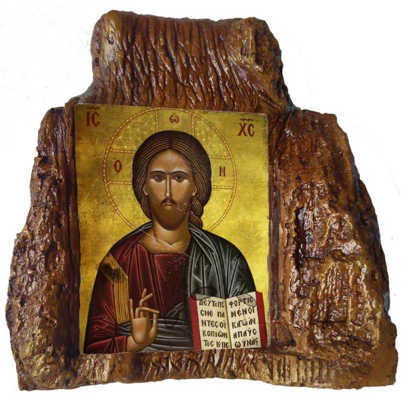ΙΗΣΟΥΣ ΧΡΙΣΤΟΣ – Εικόνα σε Πέτρα (Μεσαία 13cm)