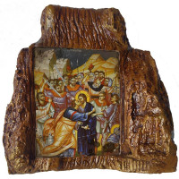 ΙΗΣΟΥΣ ΧΡΙΣΤΟΣ Η Προδοσια – Εικόνα σε Πέτρα (Μεσαία 13cm)