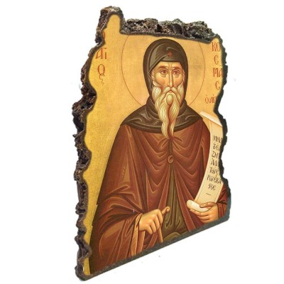 ΑΓΙΟΣ ΚΟΣΜΑΣ  Αιτωλός – Εικόνα σε Βράχο (Μεγάλη 20cm) 